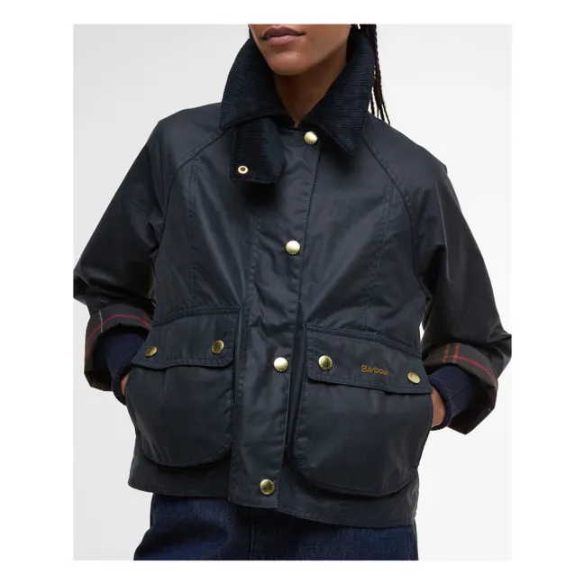 Waxed Beadnell Jacket | Navy