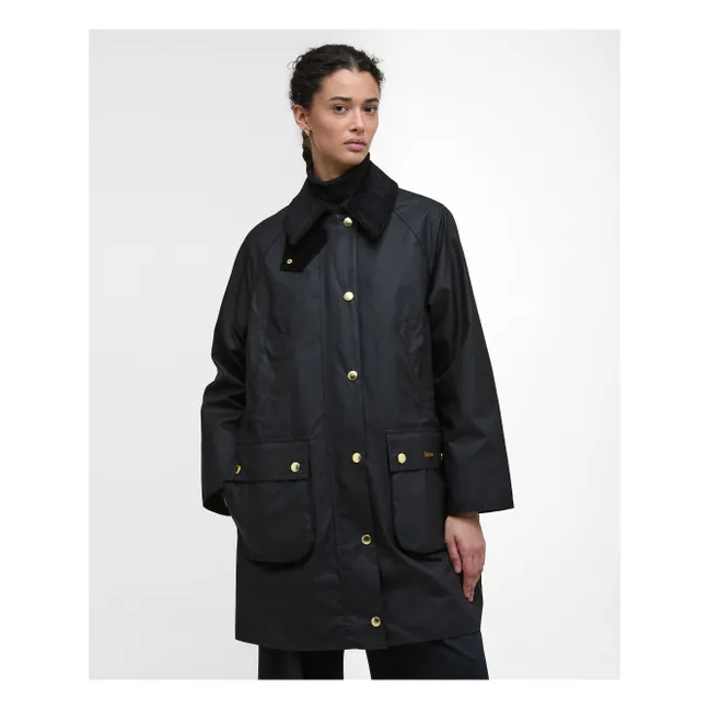 Veste Longue Beadnell Cirée | Noir