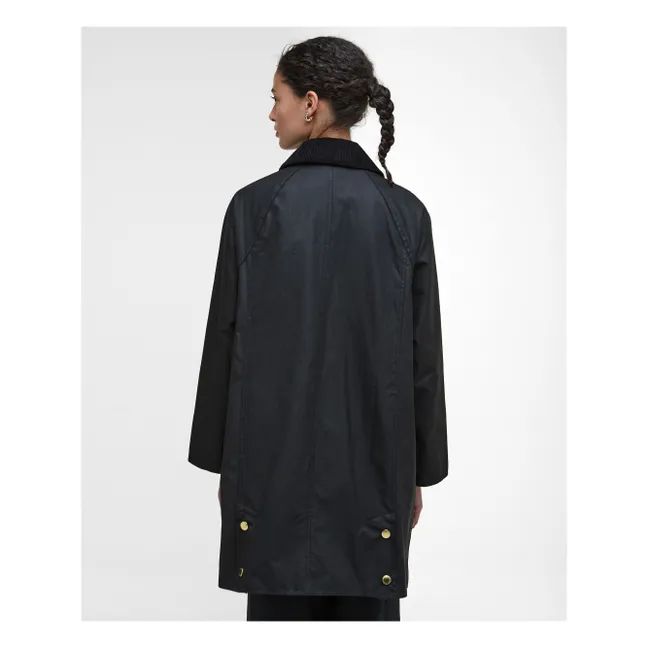 Veste Longue Beadnell Cirée | Noir