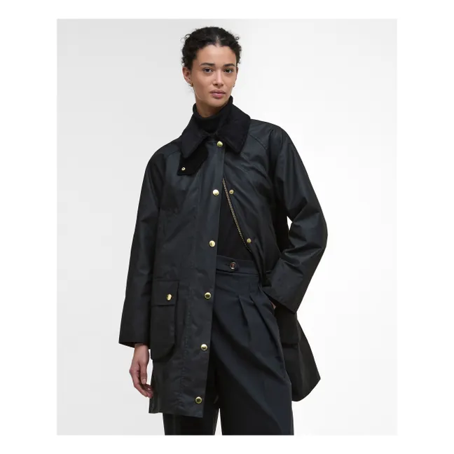 Veste Longue Beadnell Cirée | Noir