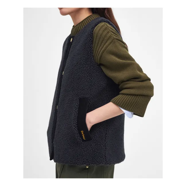 Dulsie Shearling Jacke ohne Ärmel | Schwarz