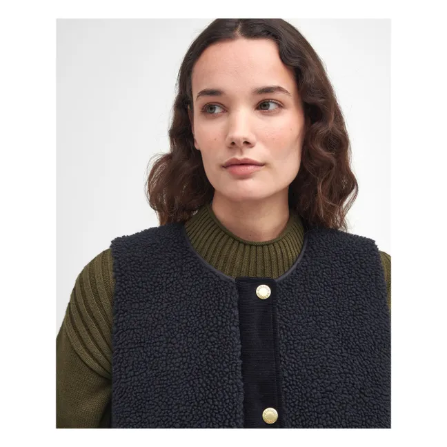 Dulsie Shearling Jacke ohne Ärmel | Schwarz