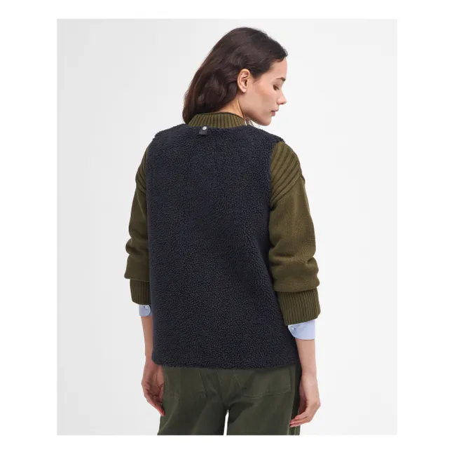 Dulsie Shearling Jacke ohne Ärmel | Schwarz