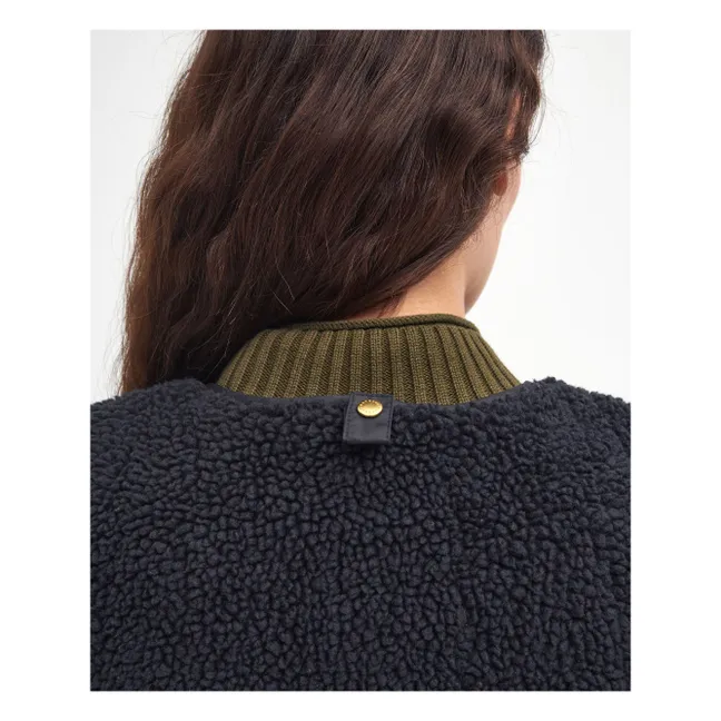 Dulsie Shearling Jacke ohne Ärmel | Schwarz