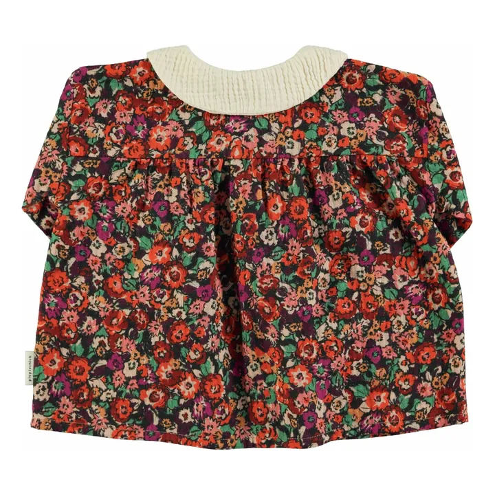 Blouse Col Claudine Fleurie | Noir- Image produit n°3