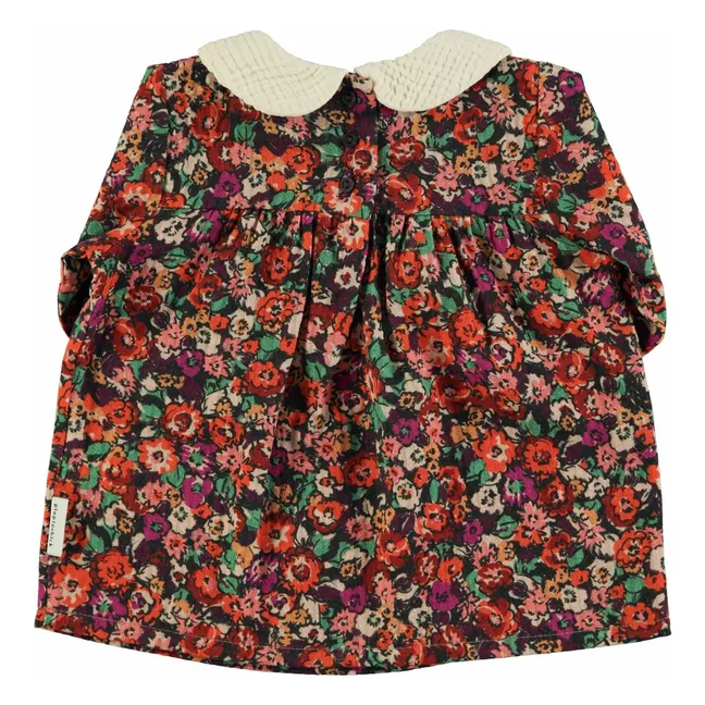 Robe Col Claudine Fleurie | Noir