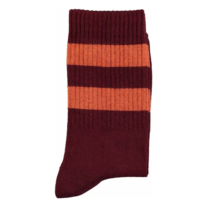 Chaussettes Bandes | Bordeaux- Image produit n°0