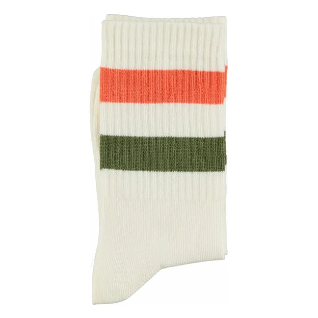 Chaussettes Bandes | Ecru