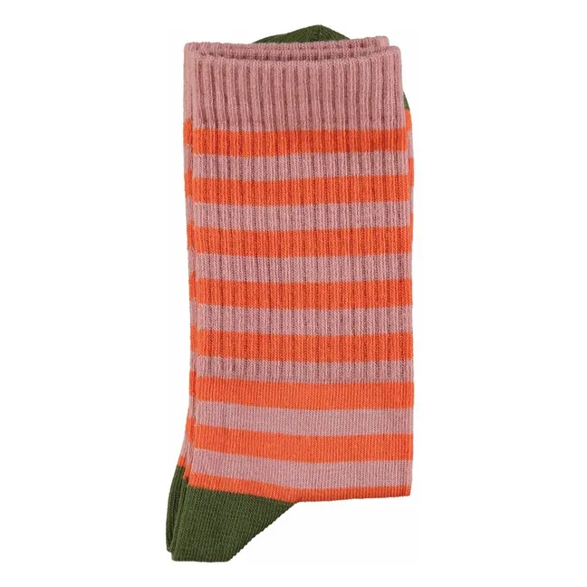 Chaussettes Rayées | Rose