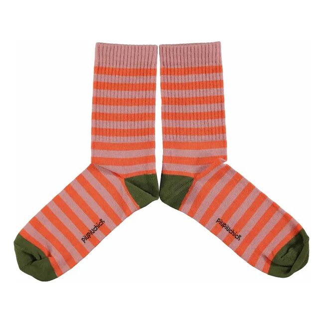 Chaussettes Rayées | Rose