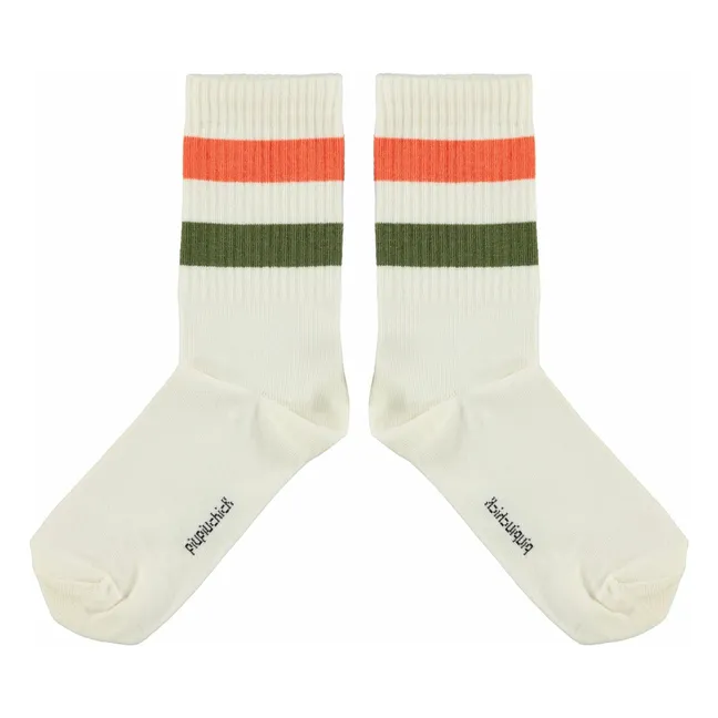 Chaussettes Bandes | Ecru