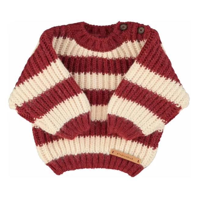 Pull Rayé Laine | Bordeaux