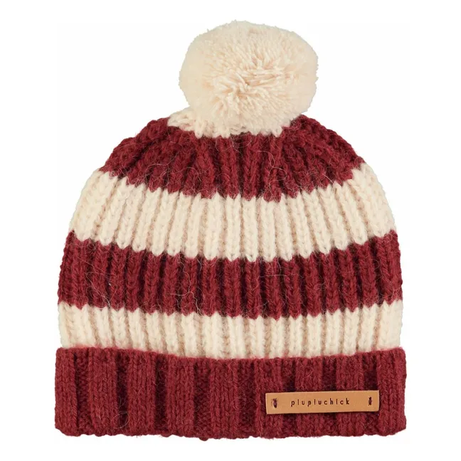Gorro de lana a rayas | Burdeos