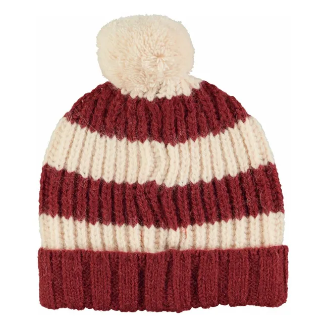 Gorro de lana a rayas | Burdeos