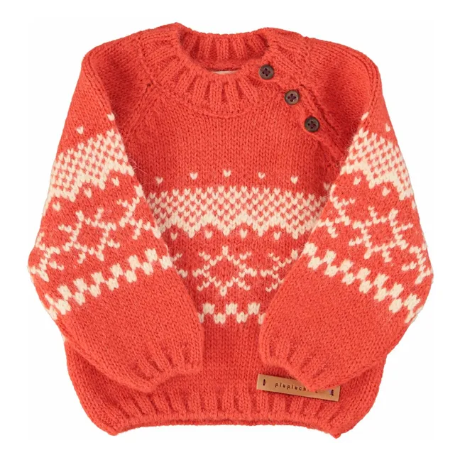 Pull Jacquard Laine | Rouge