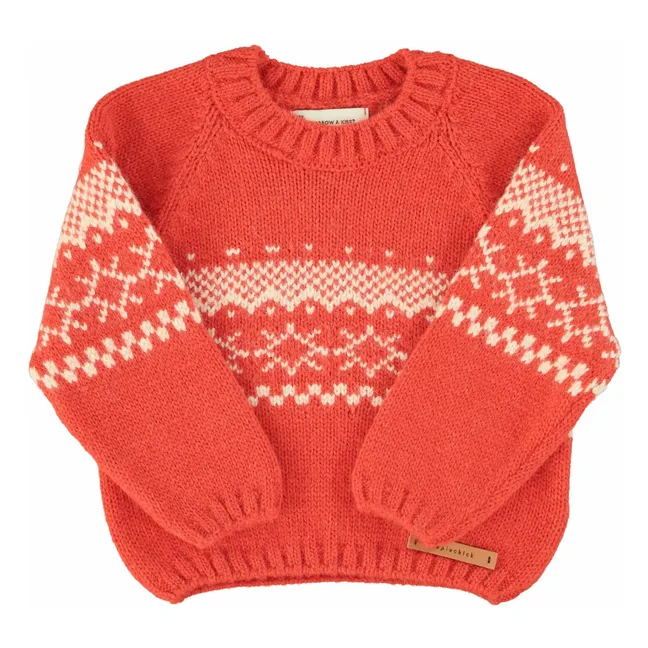 Pull Jacquard Laine | Rouge
