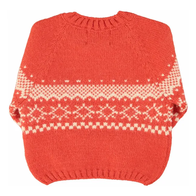 Pull Jacquard Laine | Rouge