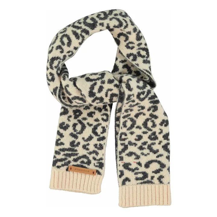 Echarpe Léopard Laine | Rose pâle- Image produit n°0
