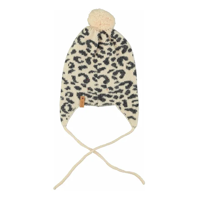 Gorro de lana de leopardo | Rosa Pálido