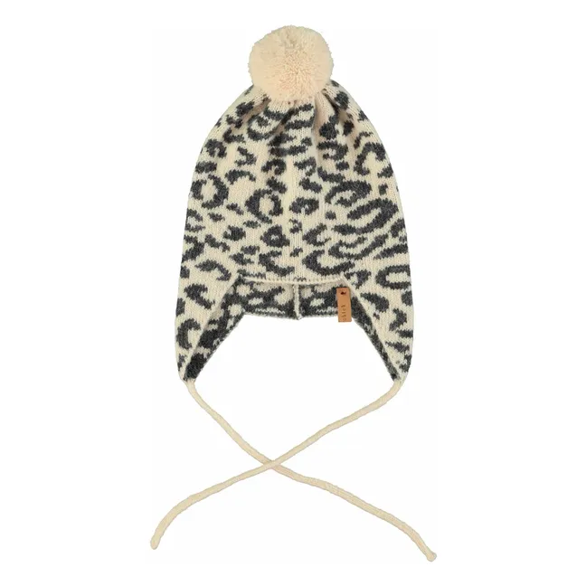 Gorro de lana de leopardo | Rosa Pálido