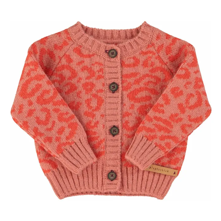 Gilet Léopard Laine | Rose- Image produit n°0