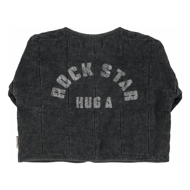 Organic Cotton Ribbed Quilted Jacket | Black
