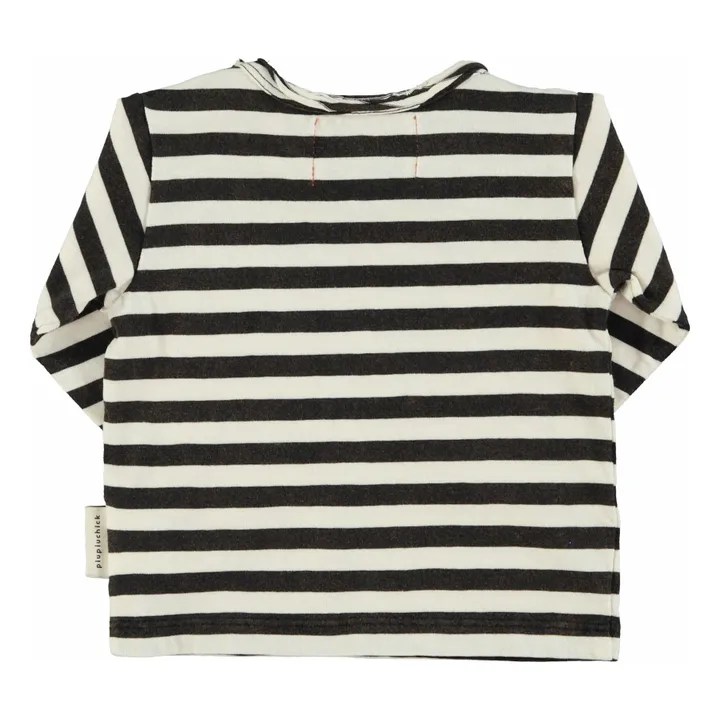 T-shirt Rayé Coton Bio | Ecru- Image produit n°8