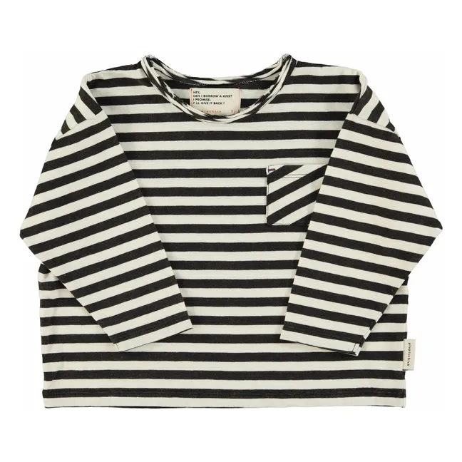 T-shirt Rayé Coton Bio | Ecru