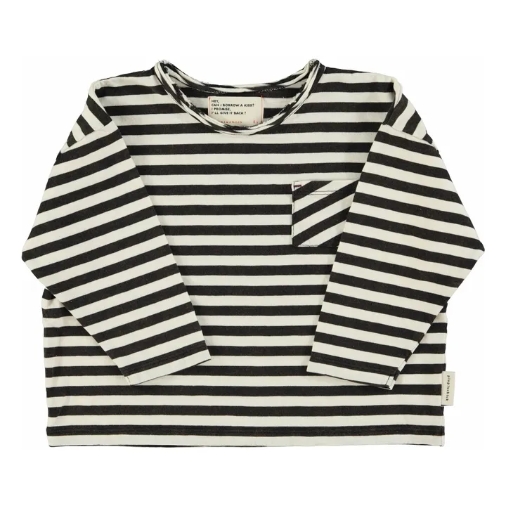 T-shirt Rayé Coton Bio | Ecru- Image produit n°0