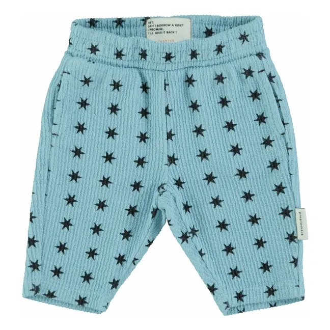 Jogger Côtelé Etoiles Coton Bio | Bleu