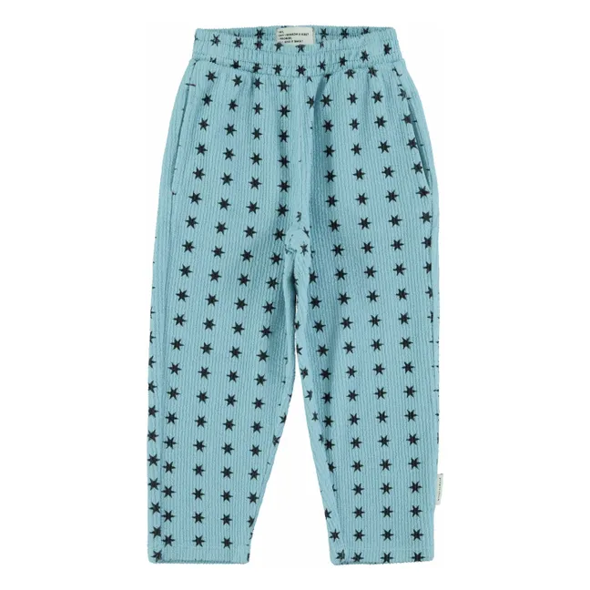 Jogger Côtelé Etoiles Coton Bio | Bleu