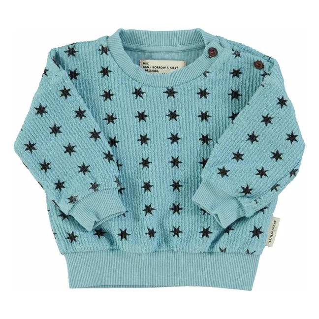 Sweat Côtelé Etoiles Coton Bio | Bleu
