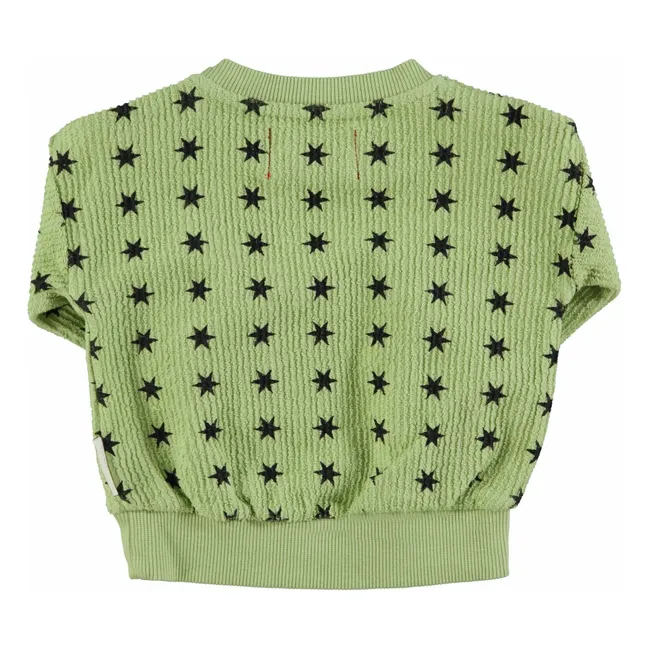 Sudadera acanalada Stars Algodón orgánico | Verde