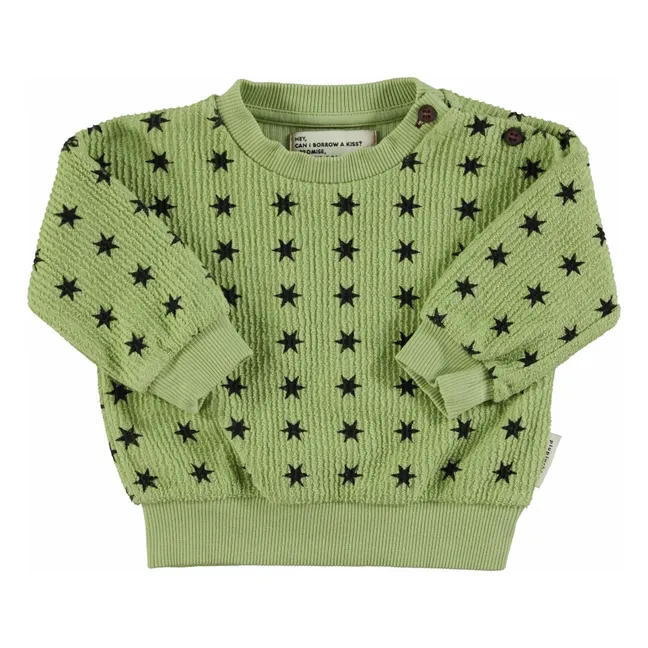 Sudadera acanalada Stars Algodón orgánico | Verde