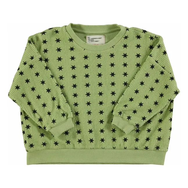 Sweat Côtelé Etoiles Coton Bio | Vert