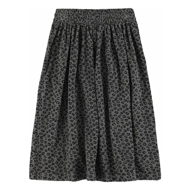 Jupe Léopard Eponge Coton Bio | Gris