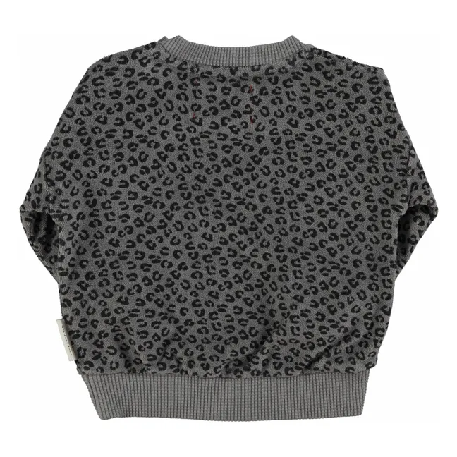 Sweat Léopard Eponge Coton Bio | Gris