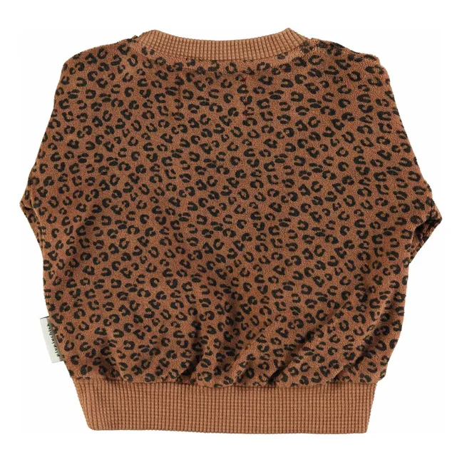 Sweat Léopard Eponge Coton Bio | Brun