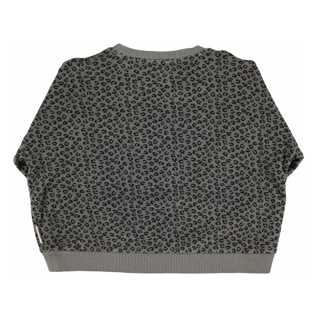 Sweat Léopard Eponge Coton Bio | Gris