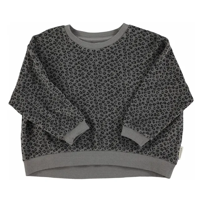 Sweat Léopard Eponge Coton Bio | Gris