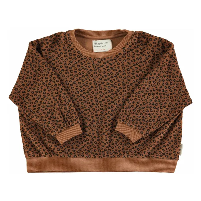 Sweat Léopard Eponge Coton Bio | Brun