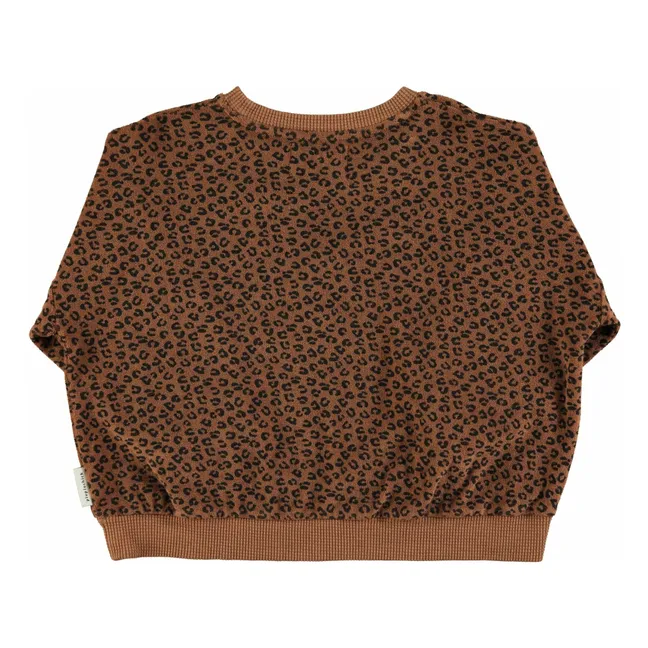 Sweat Léopard Eponge Coton Bio | Brun