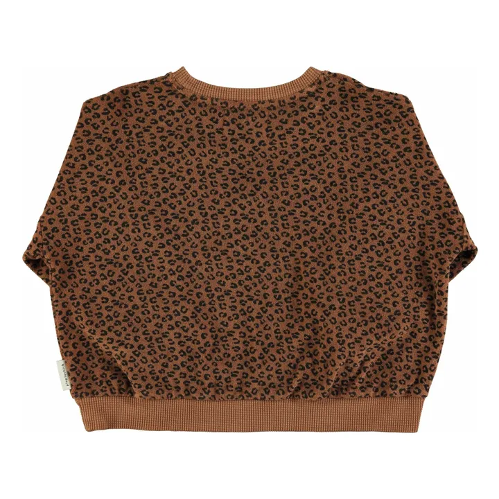 Sudadera de felpa de algodón orgánico con leopardo | Marrón- Imagen del producto n°3