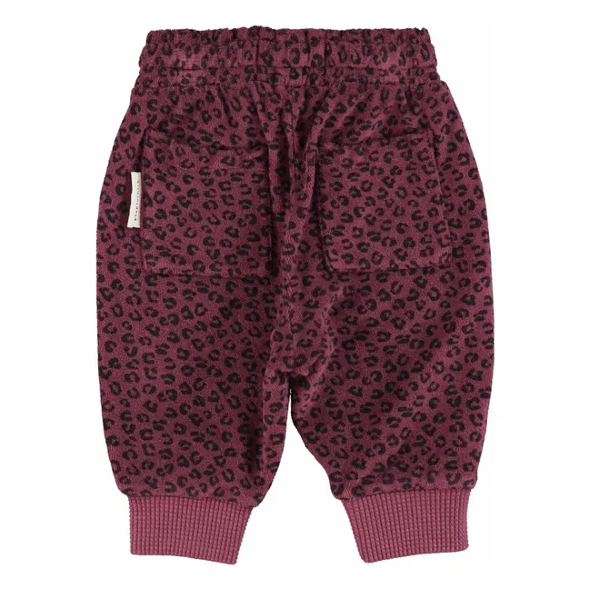 Jogger Léopard Eponge Coton Bio | Aubergine