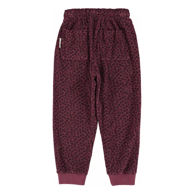 Jogger Léopard Eponge Coton Bio | Aubergine