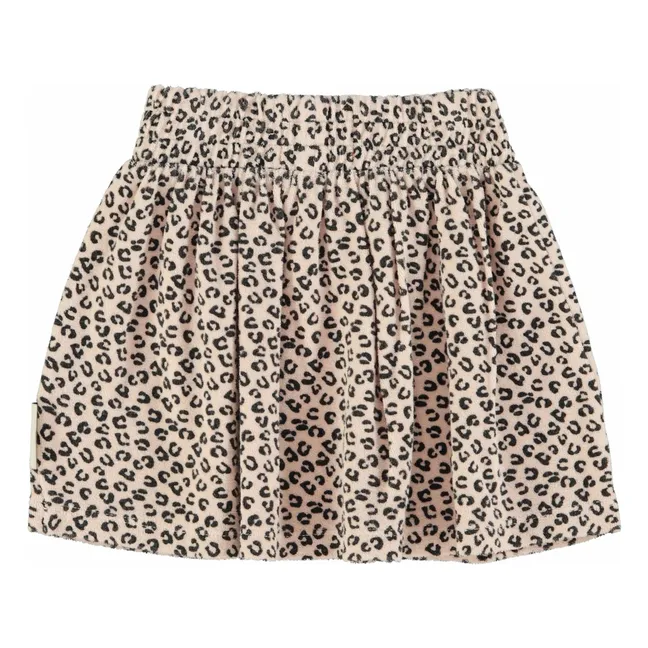 Jupe Volants Léopard Eponge Coton Bio | Rose pâle