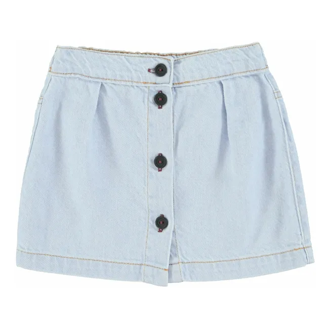 Jupe en Jean Boutons | Bleu Clair