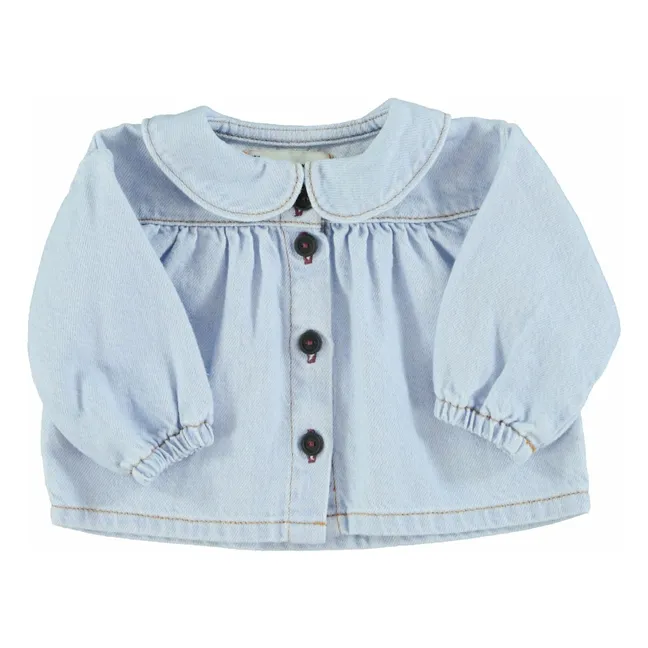 Blouse en Jean Col Claudine | Bleu Clair