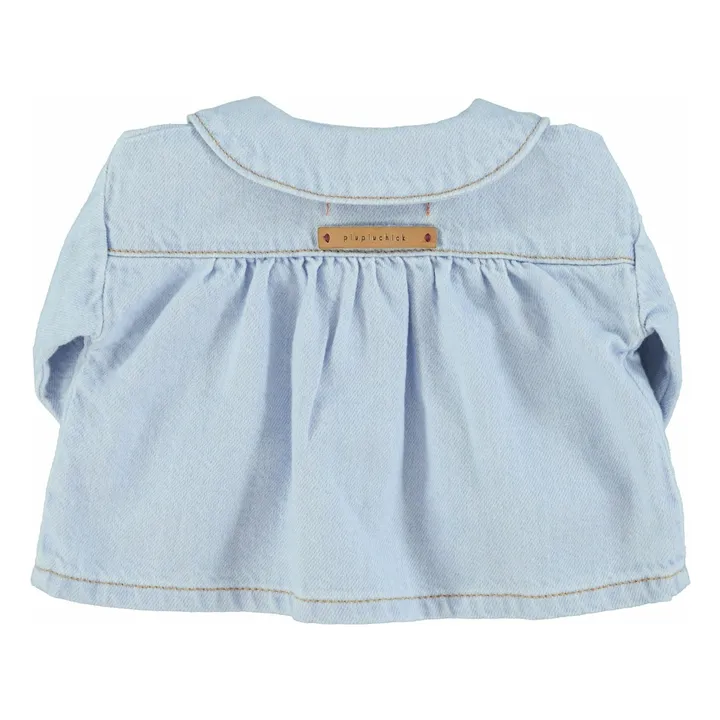 Blouse en Jean Col Claudine | Bleu Clair- Image produit n°8