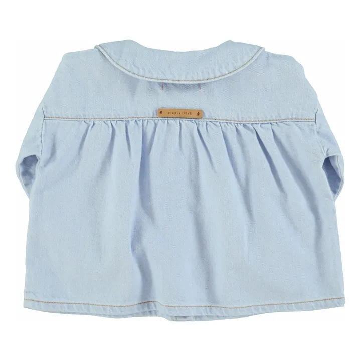 Blouse en Jean Col Claudine | Bleu Clair- Image produit n°3